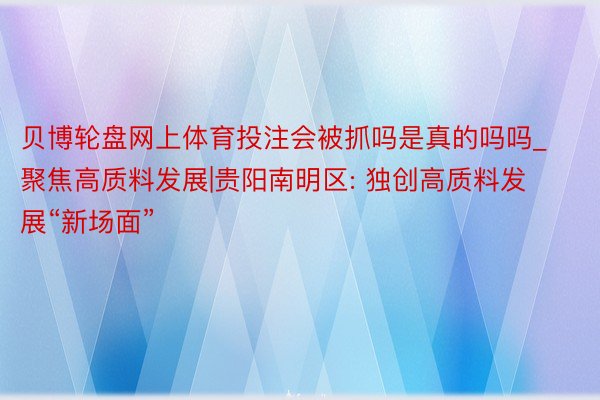 贝博轮盘网上体育投注会被抓吗是真的吗吗_聚焦高质料发展|贵阳南明区: 独创高质料发展“新场面”