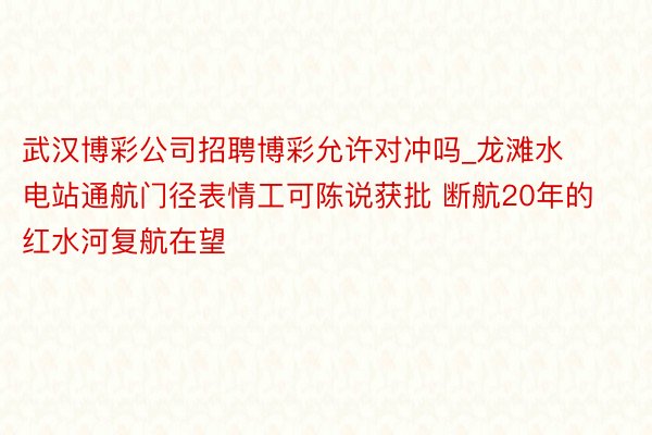 武汉博彩公司招聘博彩允许对冲吗_龙滩水电站通航门径表情工可陈说获批 断航20年的红水河复航在望